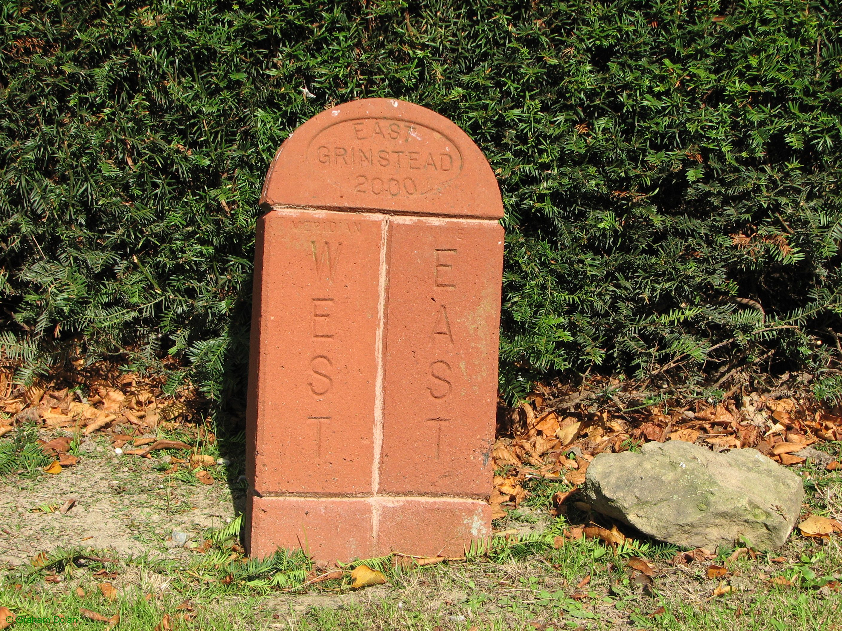 Greenwich Meridian Marker; England; West Sussex; East Grinstead